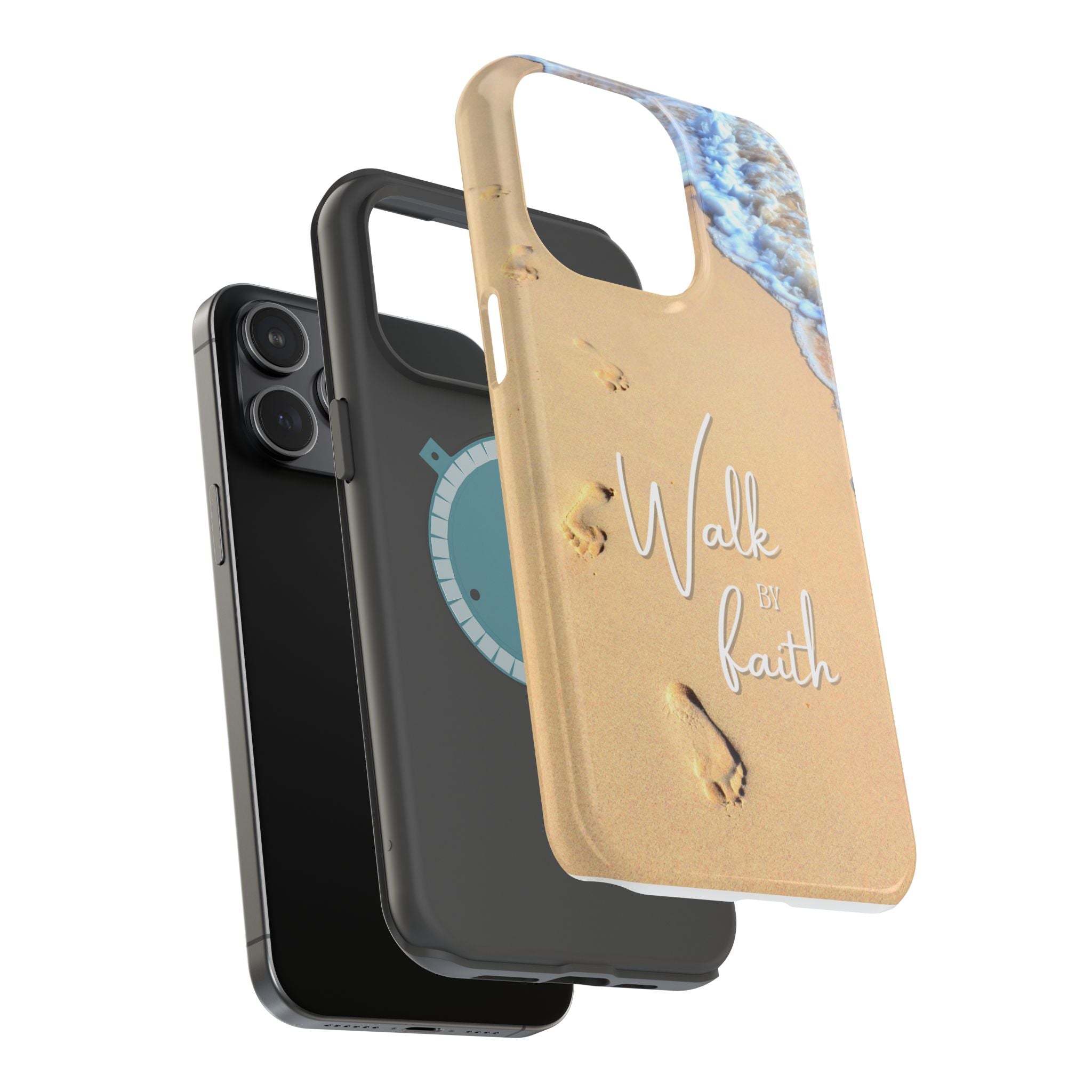 iPhone Inspirational Magnetic Phone Case, Unique Phone Accessories, Faith-Based Gifts, Coastal Vibes, Walk by Faith Design