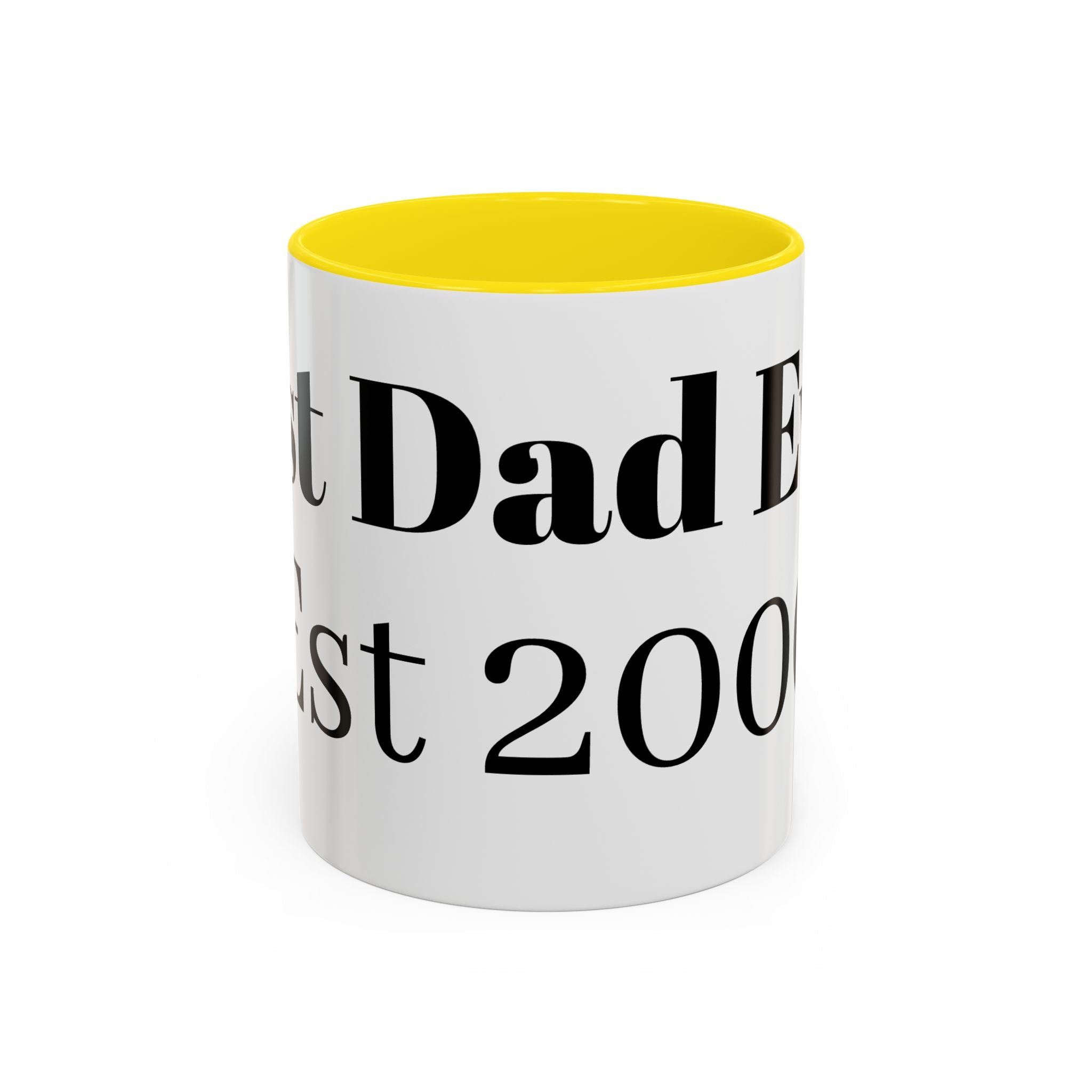 Best Dad Ever Est. 2000 Accent Coffee Mug – Personalized Gift for Dad
