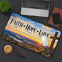 Faith Hope Love Christian Desk Mat