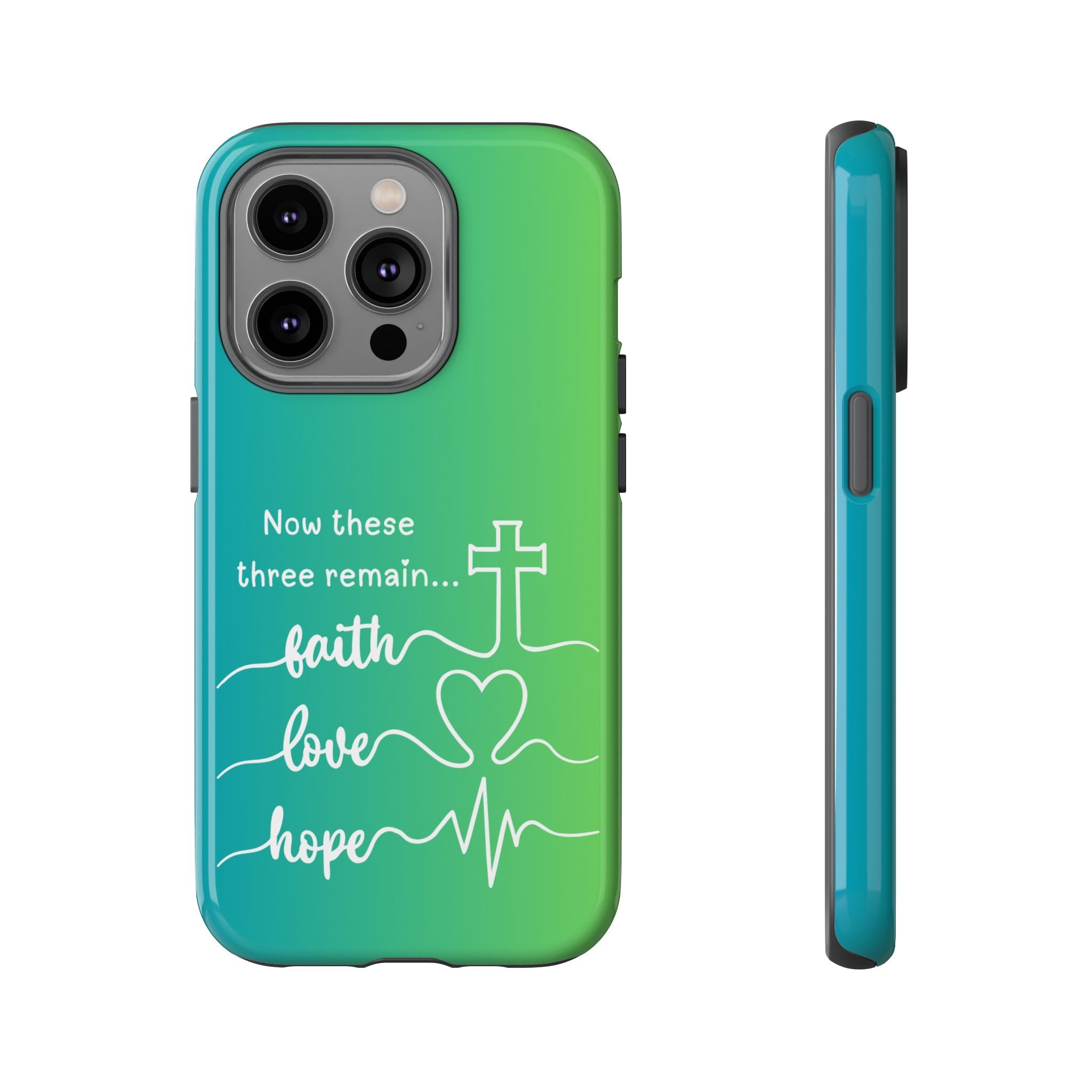 iPhone - 'Faith Love Hope' Christian Cross Protective Cover