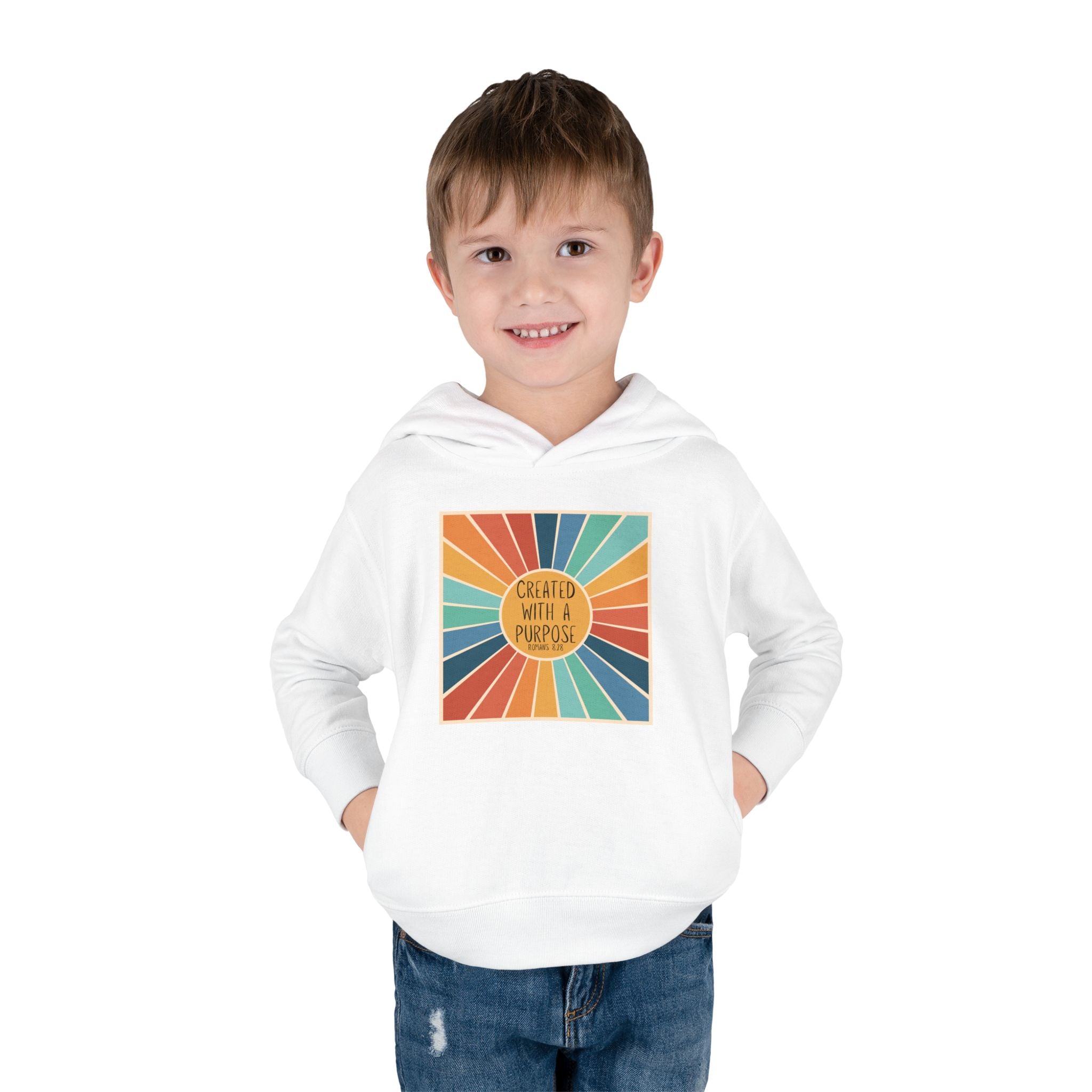 Toddler Hoodie — "Created With A Purpose" Retro Sunburst Pullover