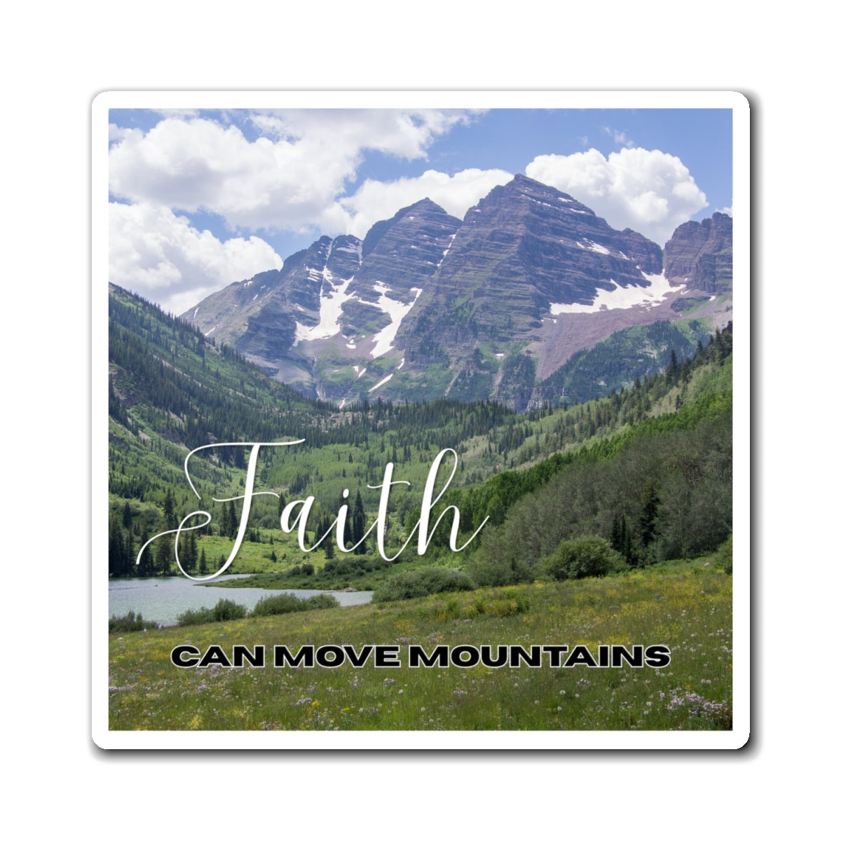 Faith Can Move Mountains Fridge Magnet- Christian Gifts for Women Men - Faith Based Gifts
