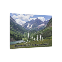 Faith Wall Art - Faith Can Move Mountains - Metal - Inspirational Wall Art Christian Gifts for Women Men