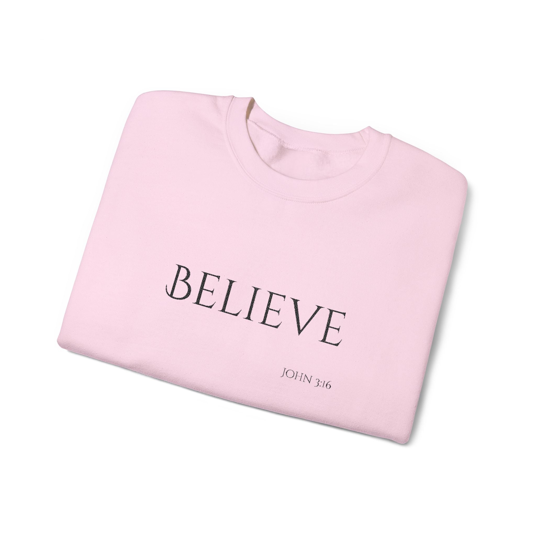 Embroidered Believe John 3:16 Unisex Heavy Blend Crewneck Sweatshirt