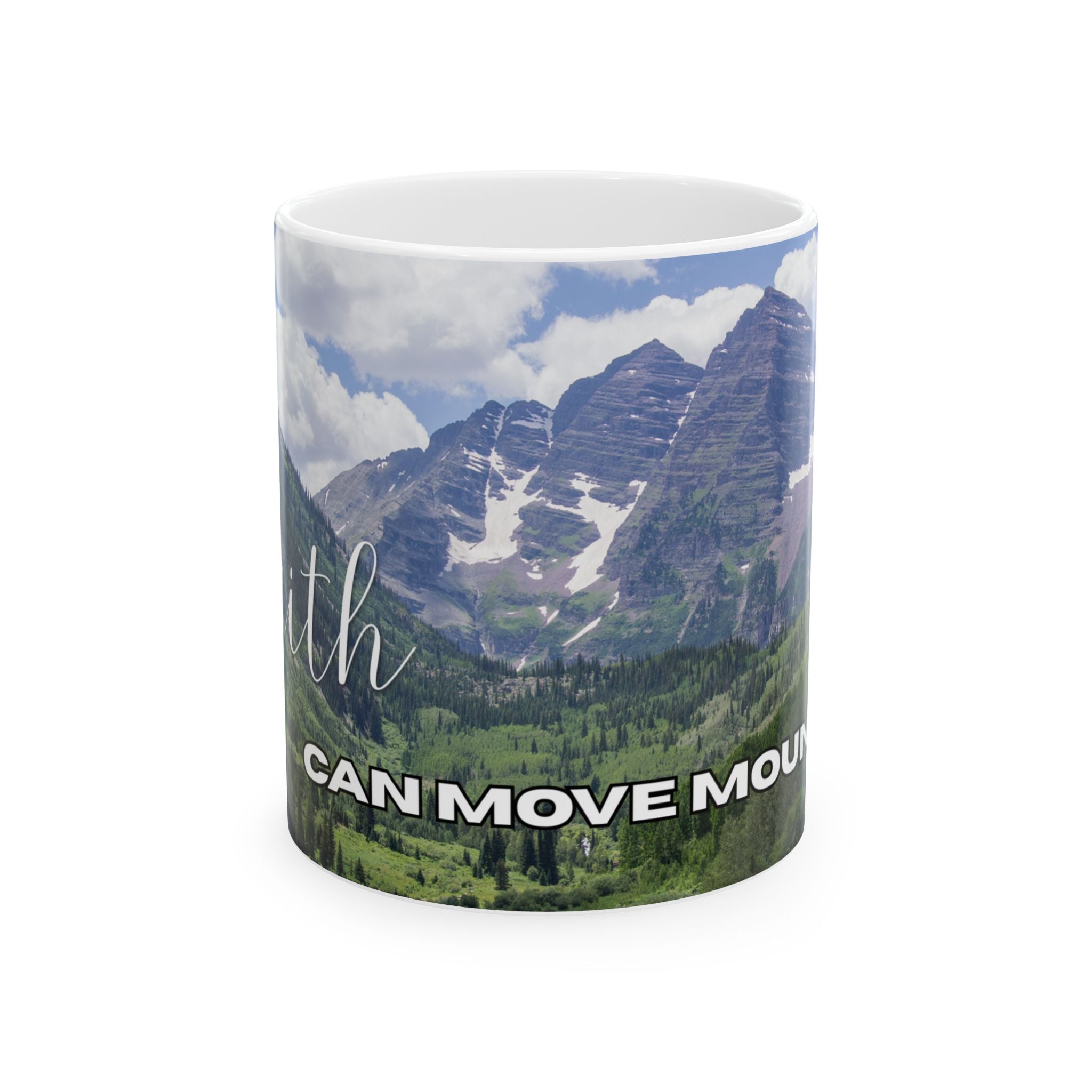 Faith Can Move Mountains Coffee Mug - Christian Gifts for Women Men - Faith Based Gifts