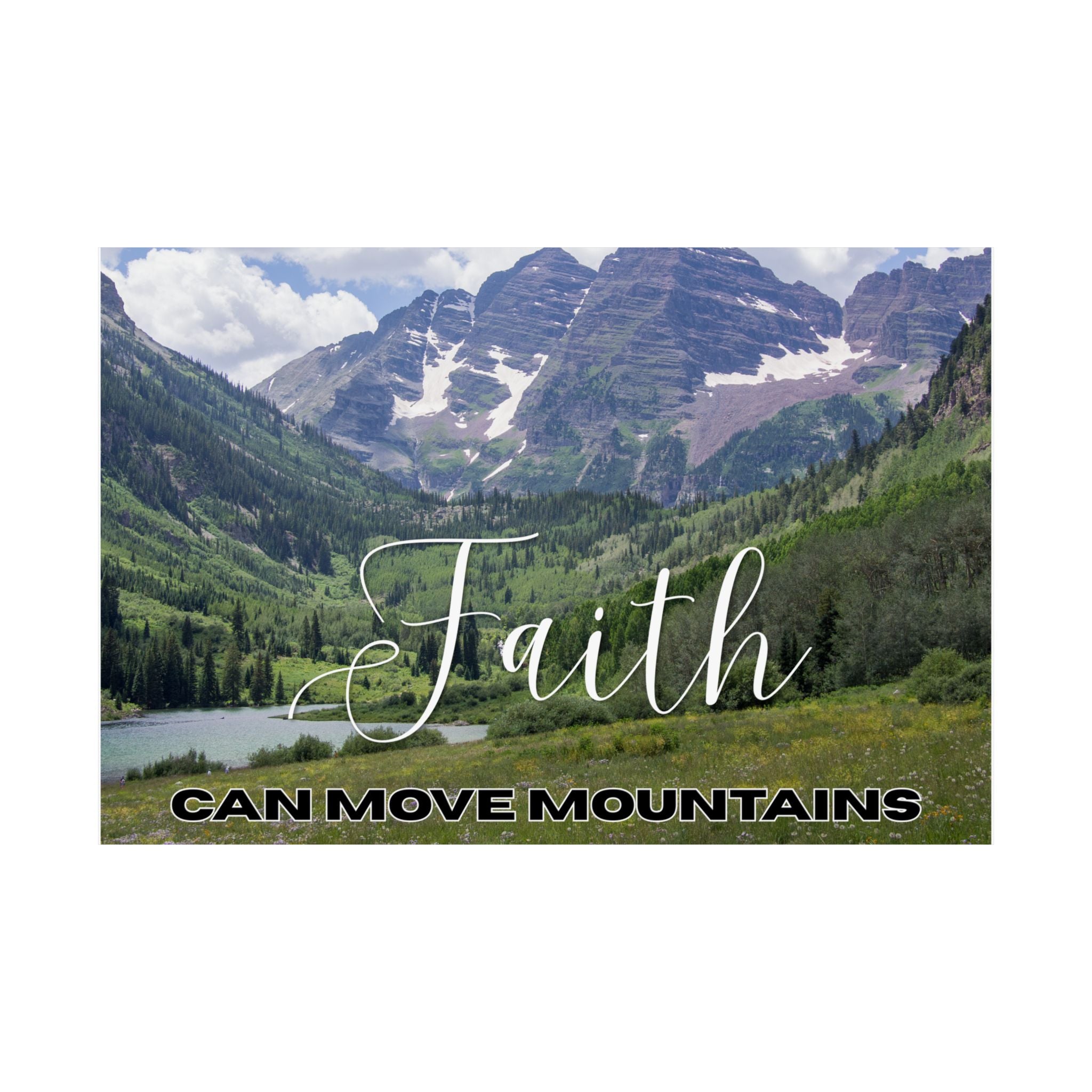 Faith Wall Art - Faith Can Move Mountains - Matte Poster - Christian Gifts for Women Men - Faith Based Gifts