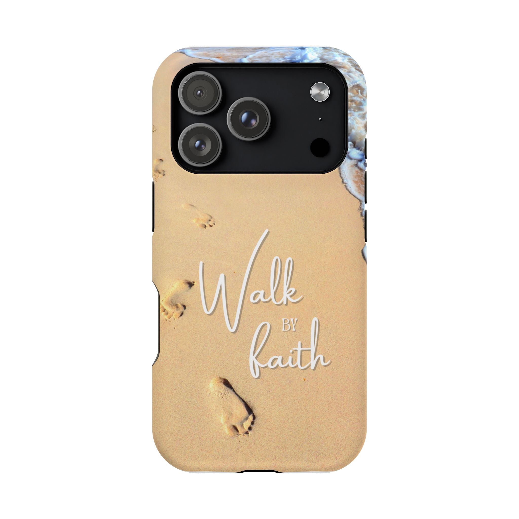iPhone Inspirational Magnetic Phone Case, Unique Phone Accessories, Faith-Based Gifts, Coastal Vibes, Walk by Faith Design