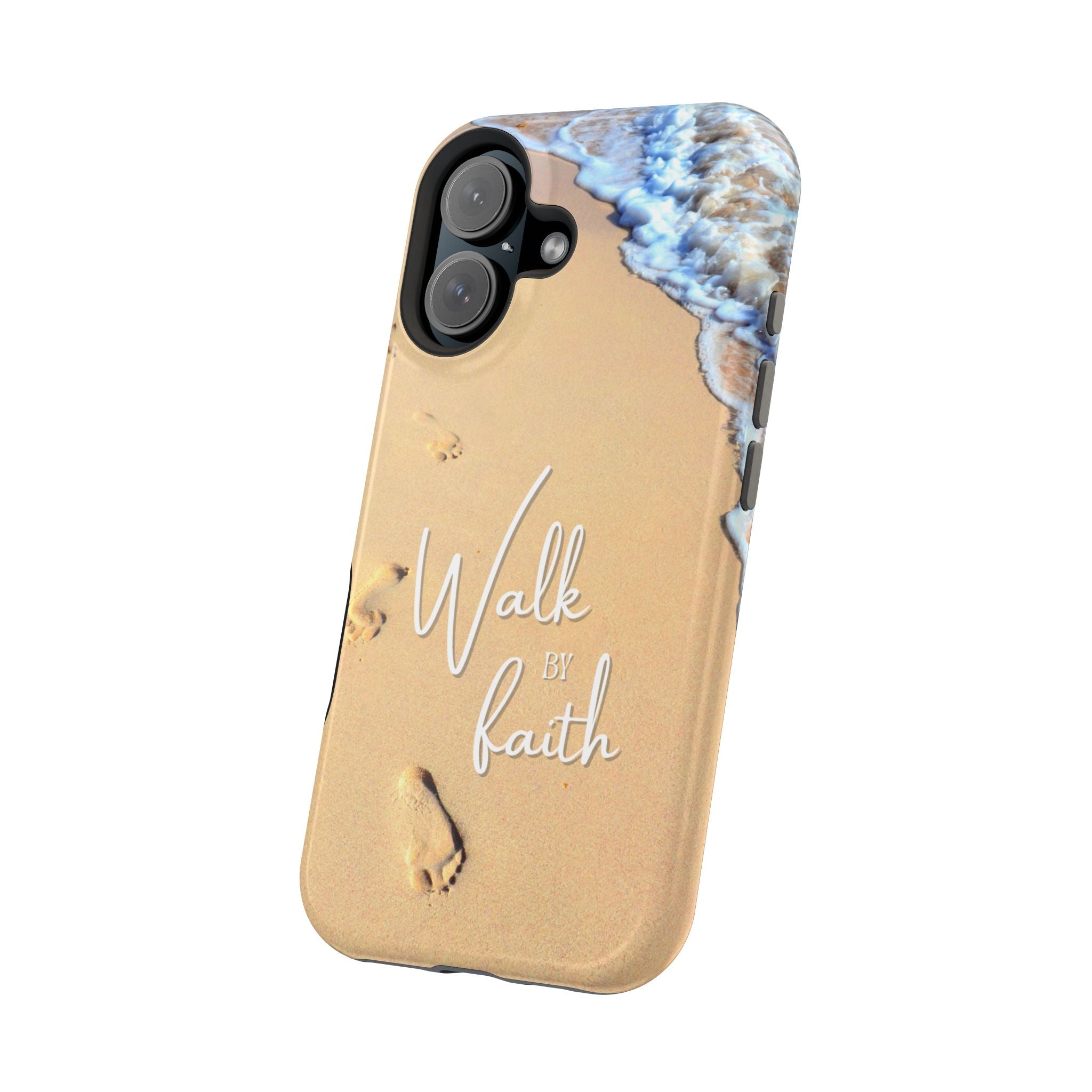iPhone Inspirational Magnetic Phone Case, Unique Phone Accessories, Faith-Based Gifts, Coastal Vibes, Walk by Faith Design