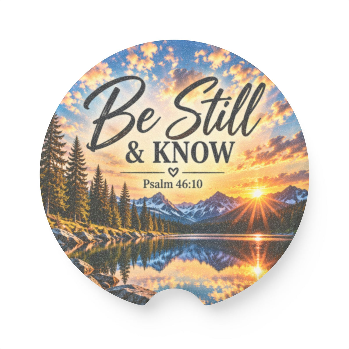 Be Still and Know Christian Soapstone Car Coaster
