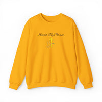 Embroidered Saved By Grace Ephesians 2:8-9 Unisex Heavy Blend Crewneck Sweatshirt