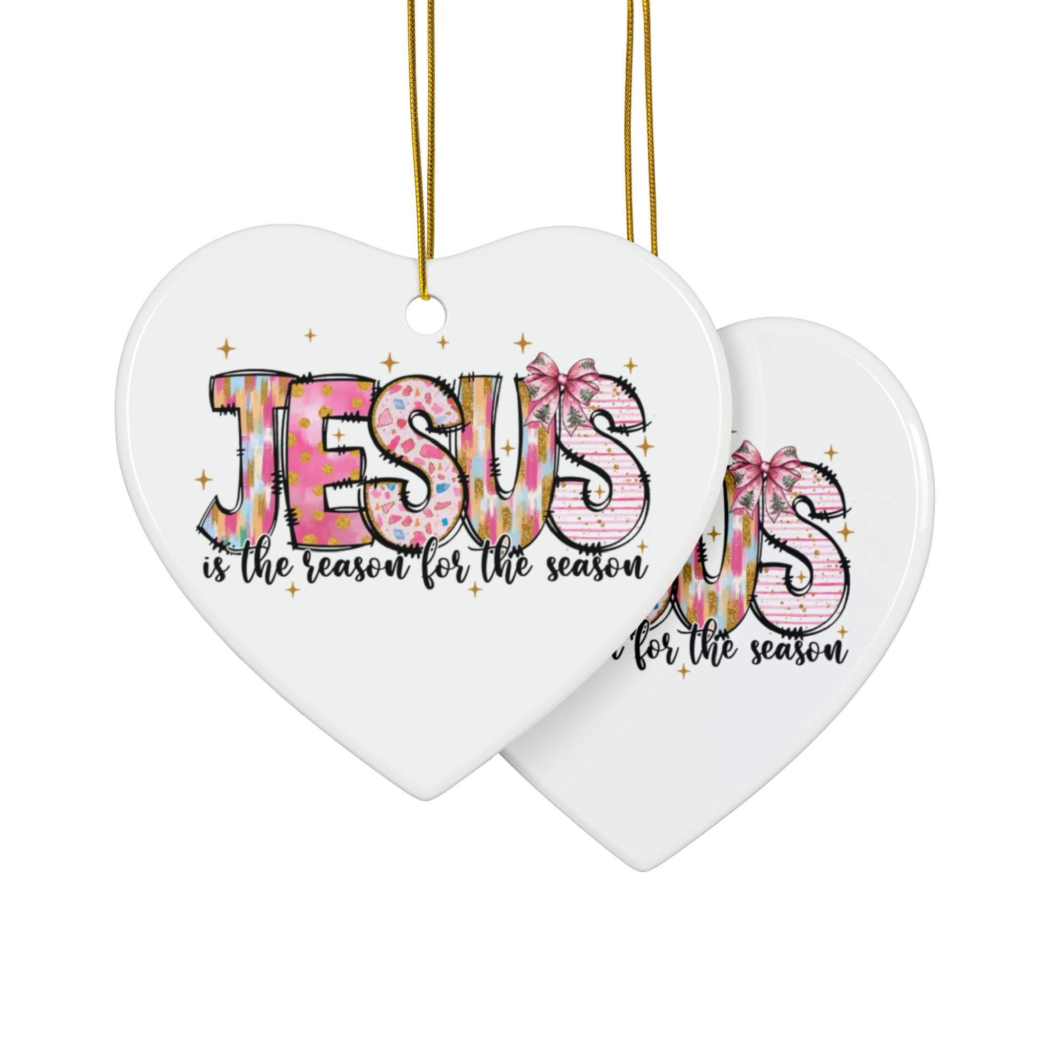 Ceramic Ornament — "Jesus Is The Reason For The Season" Nativity Christmas Tree Decoration