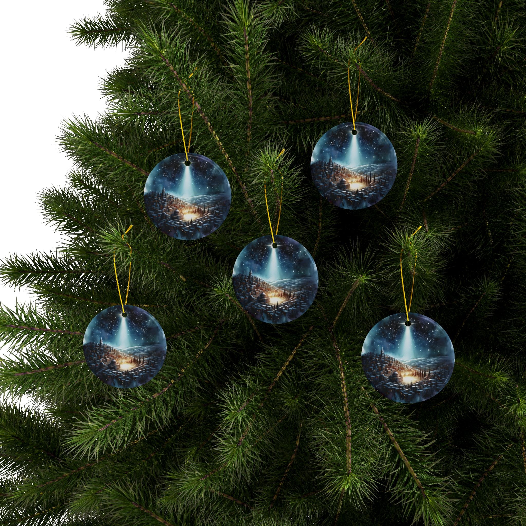 Ceramic Ornament — Moon Shining on Bethlehem