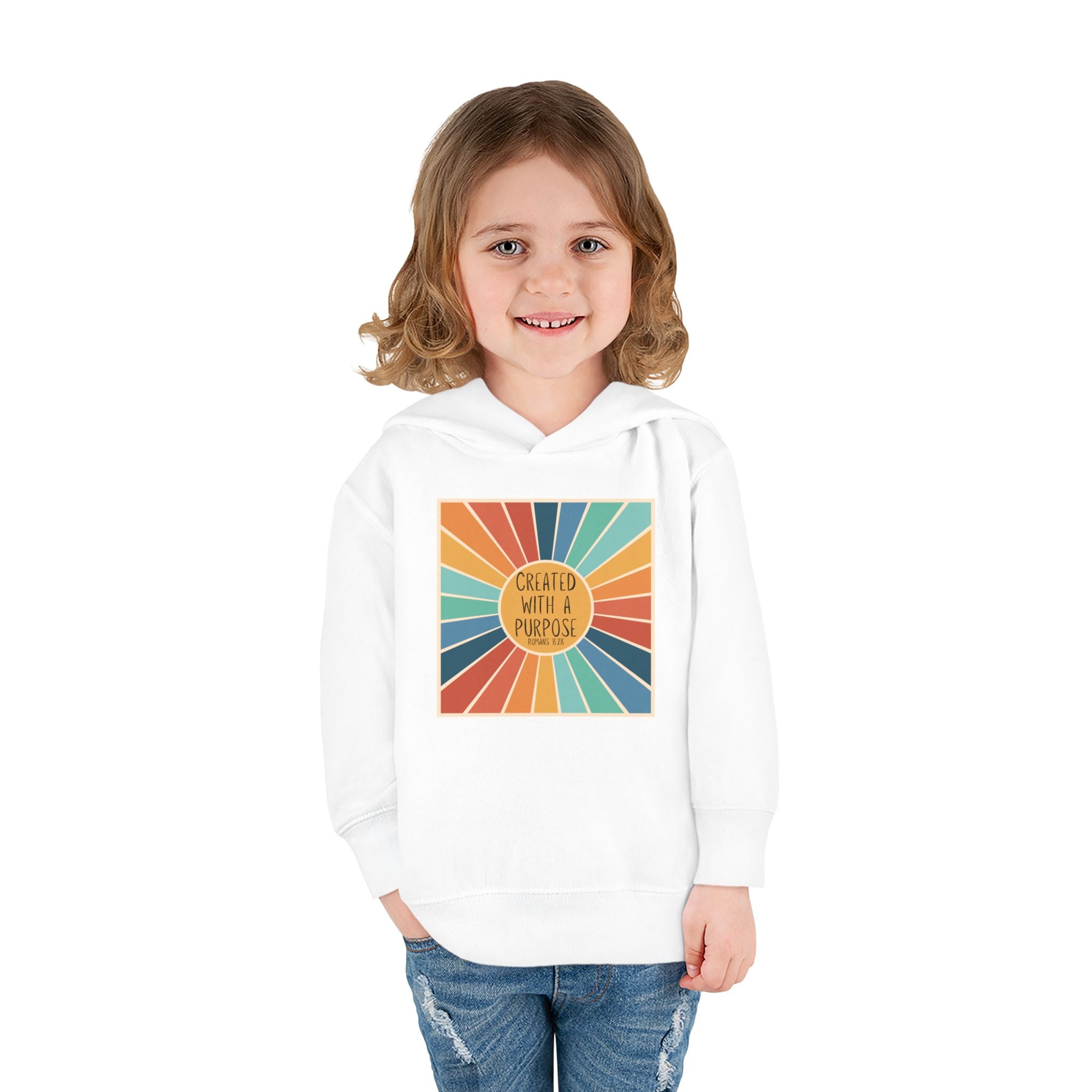 Toddler Hoodie — "Created With A Purpose" Retro Sunburst Pullover