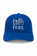 Faith over Fear Christian Baseball Cap - Embroidered Breathable Cotton Faith Hat - Comfortable - Adjustable - Religious Gift for Men Women Faith Ballcap Christian Baseball Cap