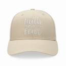 Faith over Fear Christian Baseball Cap - Embroidered Breathable Cotton Faith Hat - Comfortable - Adjustable - Religious Gift for Men Women Faith Ballcap Christian Baseball Cap