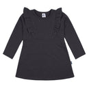 Gerber baby girls long sleeve charcoal ruffle dress