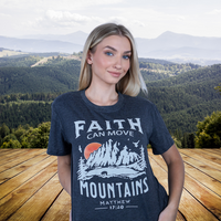 Faith Can Move Mountains Christian Shirts for Women Praying Spiritual Gifts for Women Proudly Displaying Your Faith