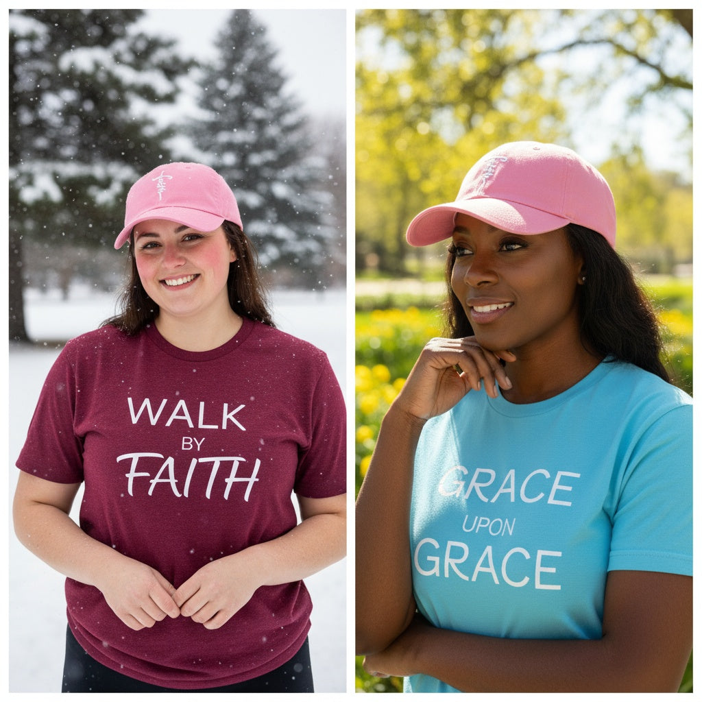 Faith Cross Hat Christian Baseball Cap - Embroidered Breathable Cotton Faith Hat - Comfortable - Adjustable - Religious Gift for Men Women Religious Ballcap Cross Baseball