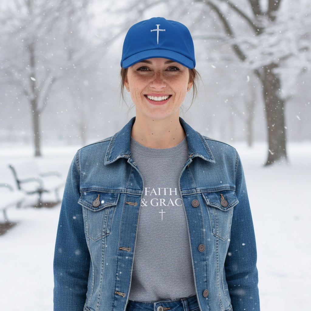 Three Nails Christian Baseball Cap - Embroidered Breathable Cotton Faith Hat - Comfortable - Adjustable - Religious Gift for Men Women Faith Ballcap Christian Baseball Cap