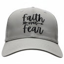 Faith over Fear Christian Baseball Cap - Embroidered Breathable Cotton Faith Hat - Comfortable - Adjustable - Religious Gift for Men Women Faith Ballcap Christian Baseball Cap