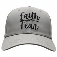 Faith over Fear Christian Baseball Cap - Embroidered Breathable Cotton Faith Hat - Comfortable - Adjustable - Religious Gift for Men Women Faith Ballcap Christian Baseball Cap