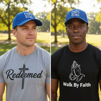 Faith over Fear Christian Baseball Cap - Embroidered Breathable Cotton Faith Hat - Comfortable - Adjustable - Religious Gift for Men Women Faith Ballcap Christian Baseball Cap