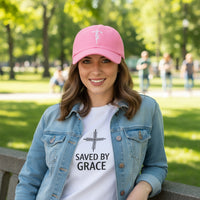 Faith Cross Hat Christian Baseball Cap - Embroidered Breathable Cotton Faith Hat - Comfortable - Adjustable - Religious Gift for Men Women Religious Ballcap Cross Baseball