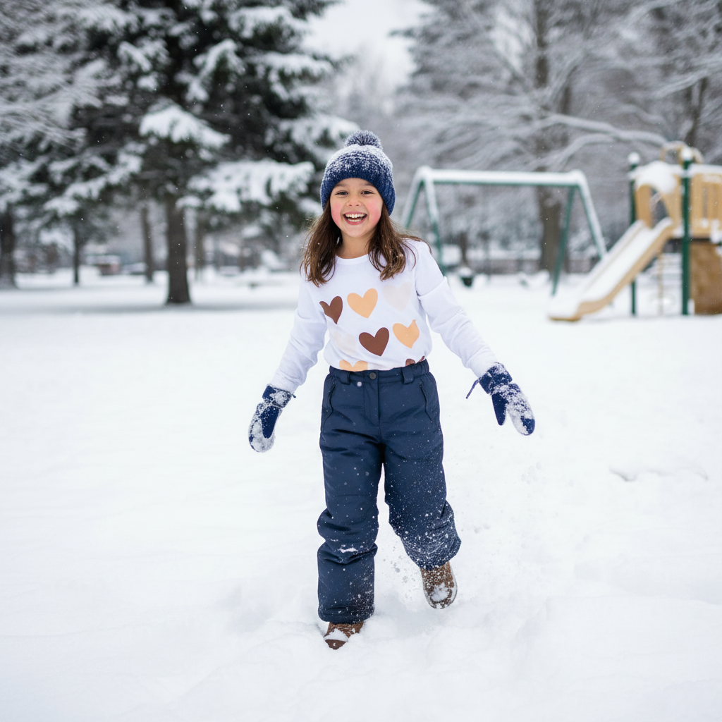 Kids Heart Grid Long Sleeve Sweatshirt – Sweet Style for Little Hearts