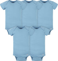 Gerber 5-Pack Solid Blue Onesies Bodysuits