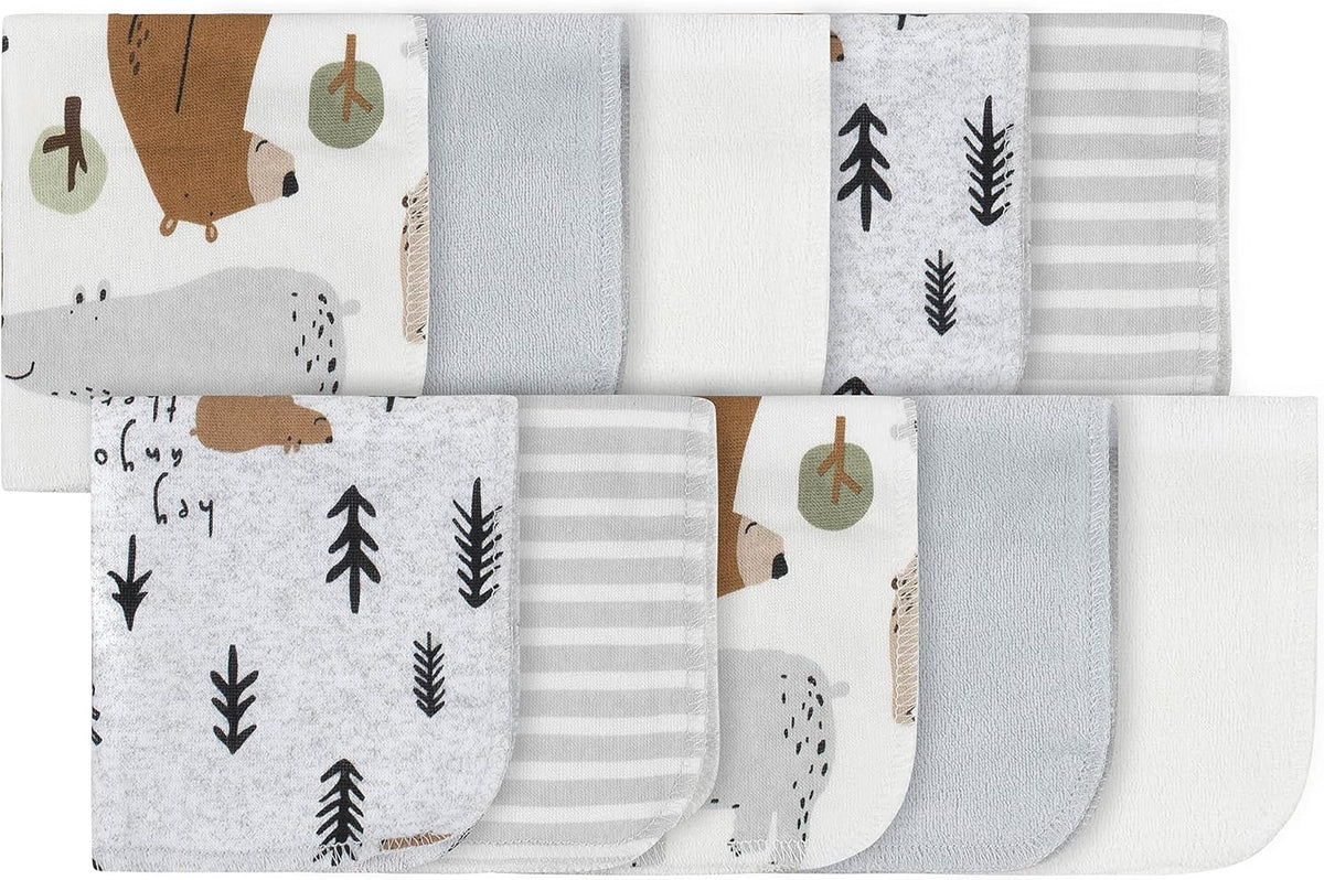 Gerber Baby 10-Pack Terry Washcloths - Bear Green - One Size