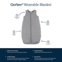 Gerber Grey Heather Wearable Blanket features