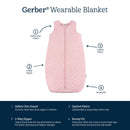 Gerber Pink Heather Wearable Blanket features