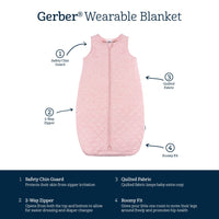 Gerber Pink Heather Wearable Blanket features