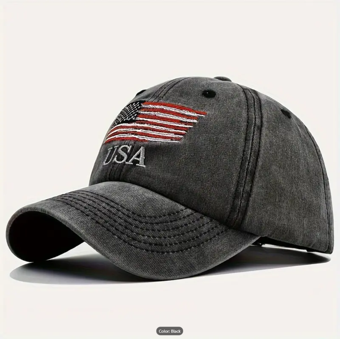 USA Flag Hat - American Flag- Embroidered - Put Your Patriotism On Display - Comfortable - Adjustable - One Size Fits Most