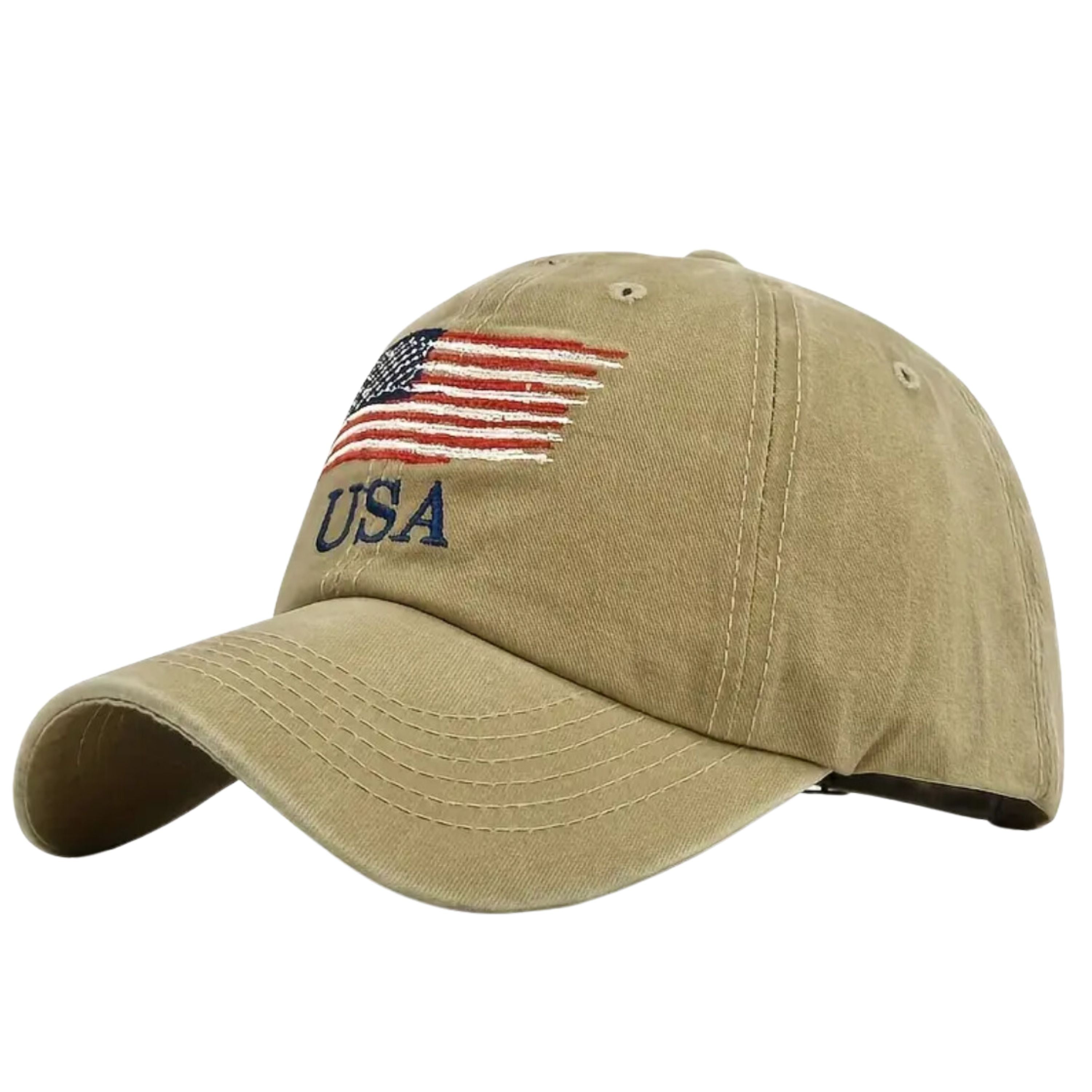 USA Flag Hat - American Flag- Embroidered - Put Your Patriotism On Display - Comfortable - Adjustable - One Size Fits Most
