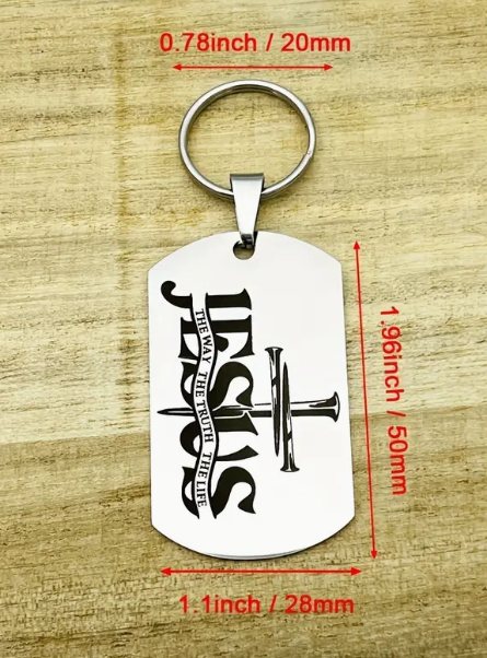 Jesus The Way Truth Life Christian Keychain -Christmas Gift - Jesus Keychain - Bible Verse Key chain - Christian Gifts Mom Faith Gifts Mom Dad