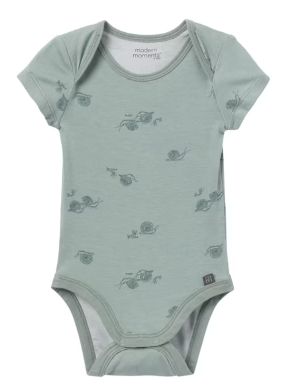 Modern Moments by Gerber Baby Super Soft Bodysuits 2-Pack - Snails - 12M