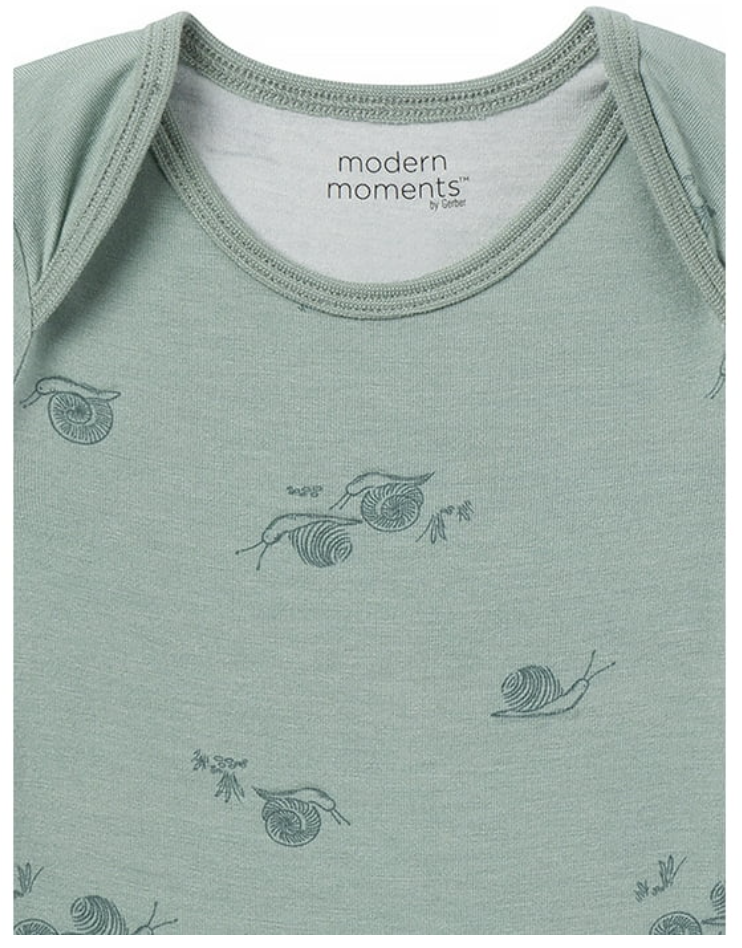 Modern Moments by Gerber Snails Bodysuit neckline detail