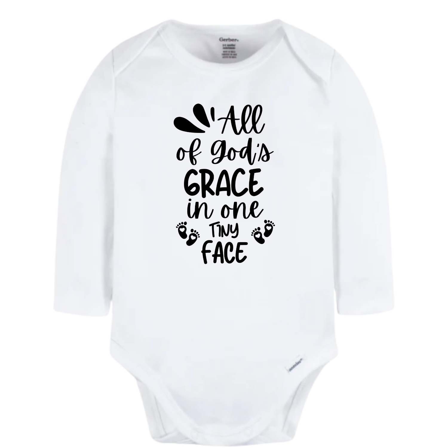 Christian Long Sleeve Onesie for Girls Boys - Christmas Gift - Faith Clothes for Christmas Baptism Gift