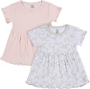 Gerber Pink Small Floral 2-pack dresses