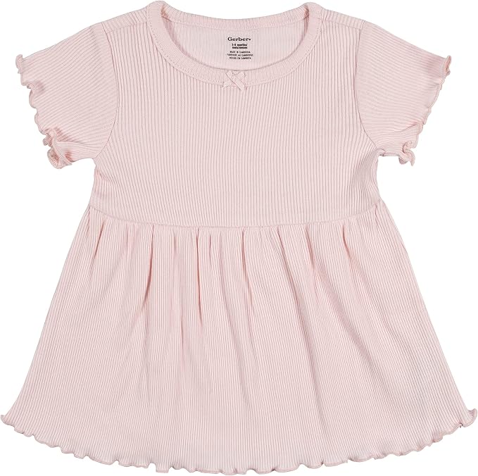 Gerber Girls 2-Pack Short Sleeve Dresses - Pink Small Floral - 4T