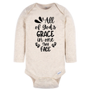 Christian Long Sleeve Onesie for Girls Boys - Christmas Gift - Faith Clothes for Christmas Baptism Gift