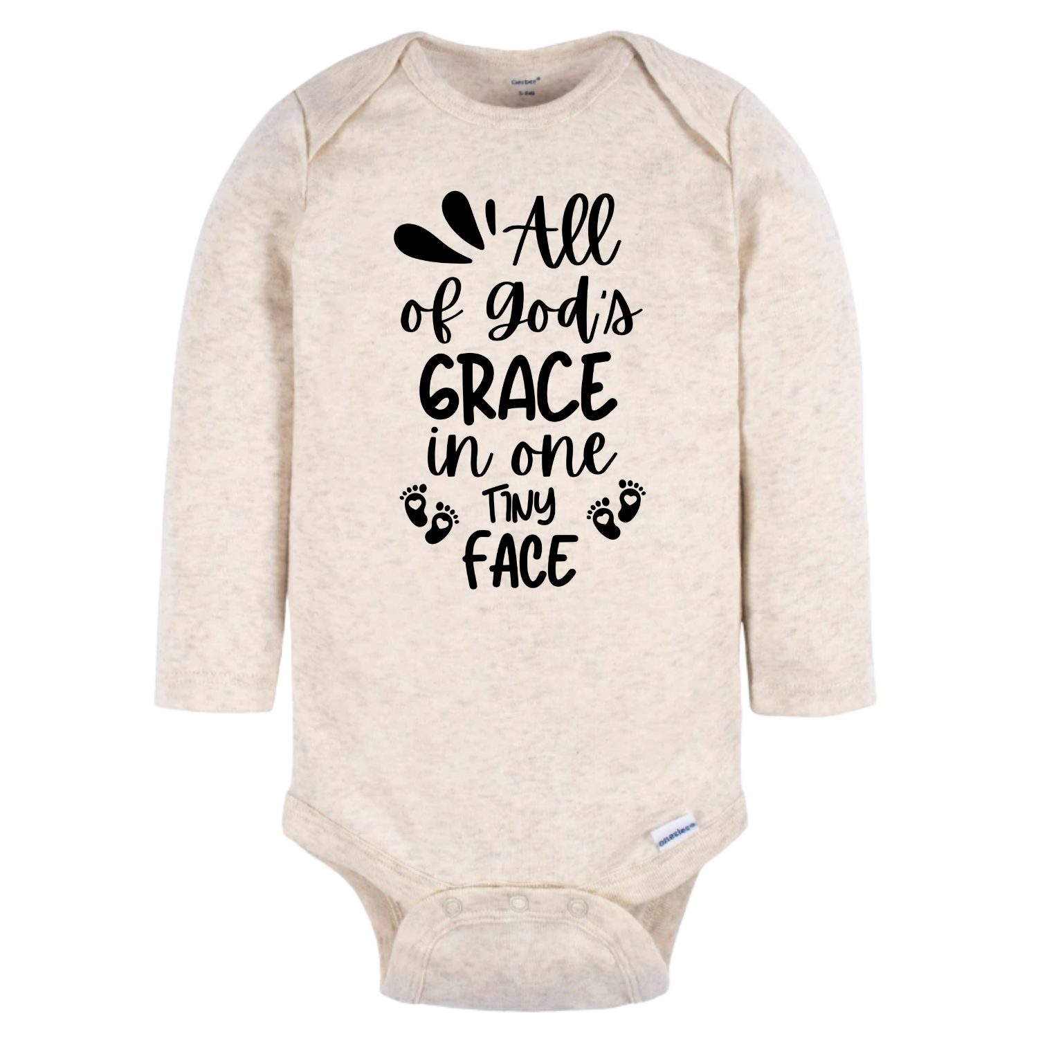 Christian Long Sleeve Onesie for Girls Boys - Christmas Gift - Faith Clothes for Christmas Baptism Gift