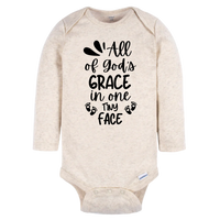 Christian Long Sleeve Onesie for Girls Boys - Christmas Gift - Faith Clothes for Christmas Baptism Gift